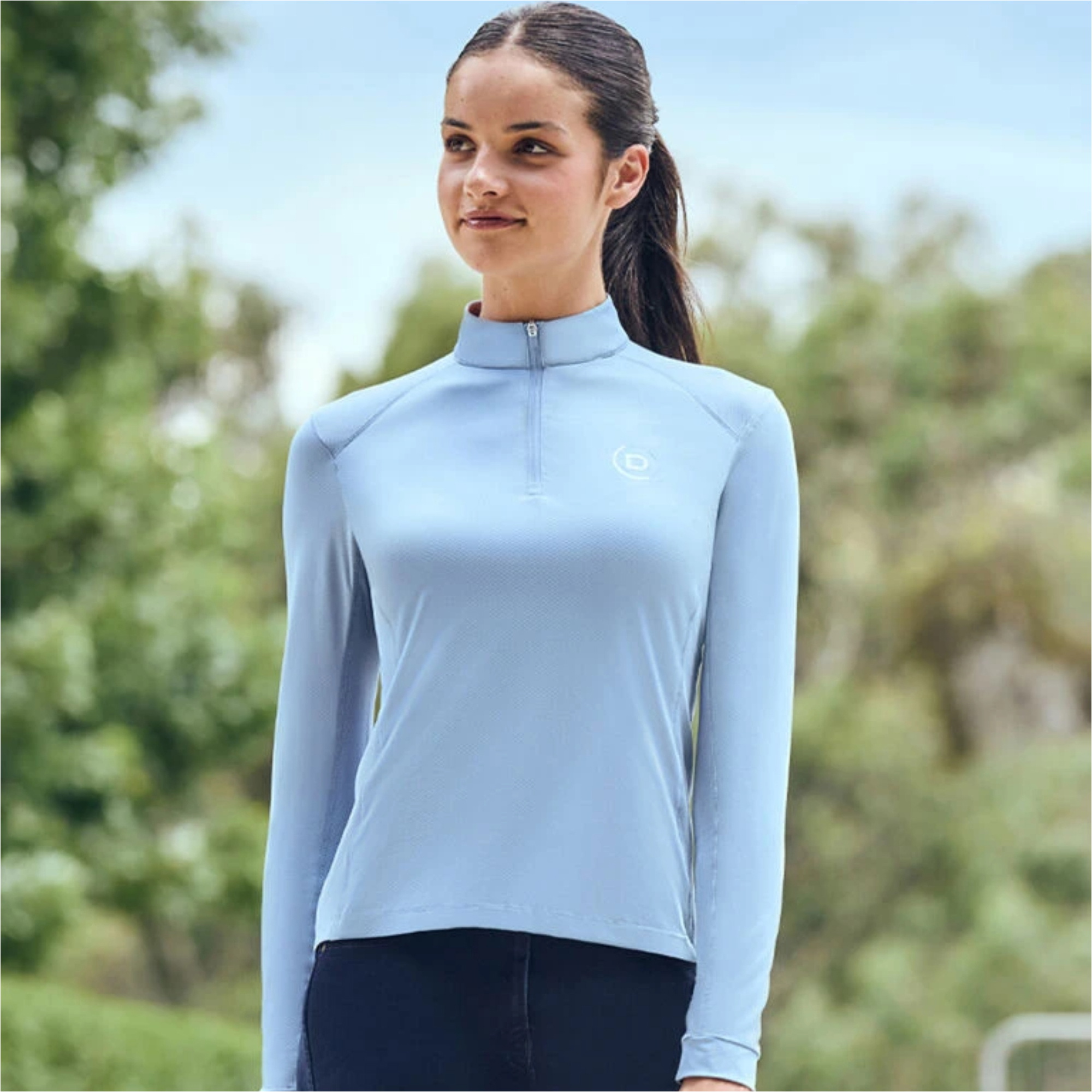 Dublin Femmes à Manches Longues Respirantes Pour Équitation 1027709 - Blue Fog